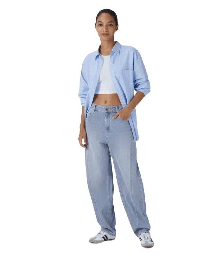 HalaraMagic™ Lässige Mom Jeans mit Knopf, Reißverschluss, Mehrere Taschen