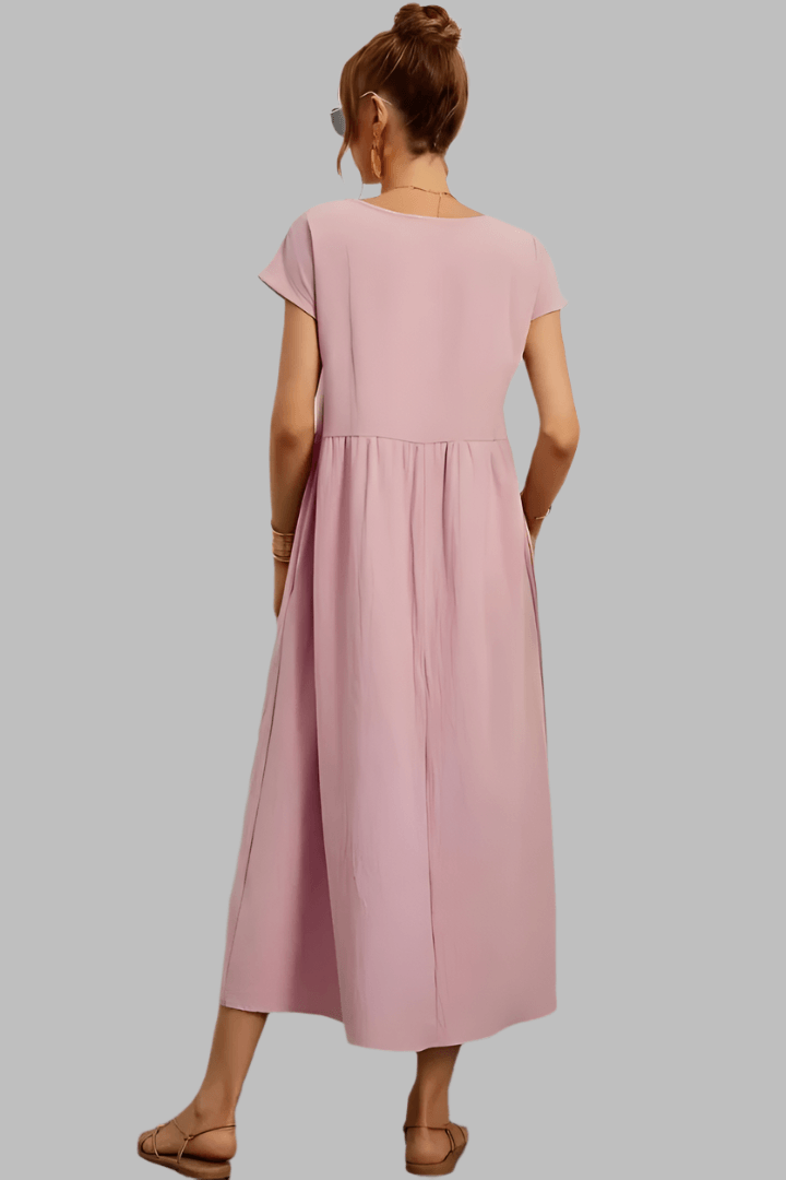 Ariana | Rundhalsausschnitt Vintage Baumwollkleid