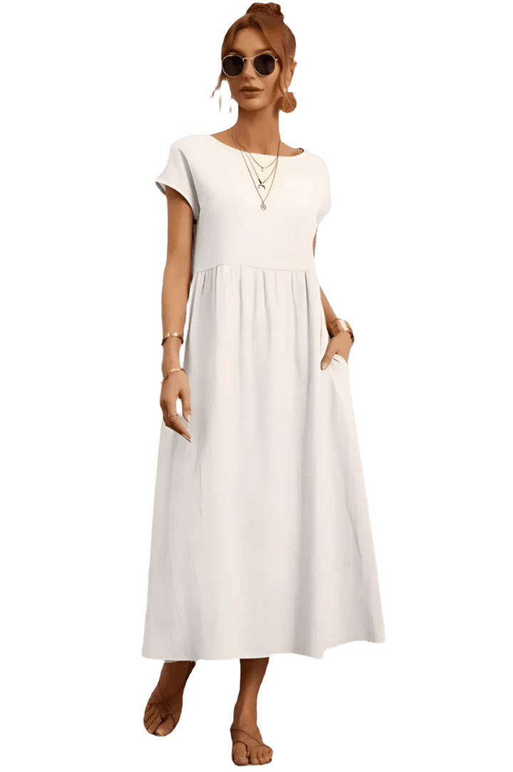 Ariana | Rundhalsausschnitt Vintage Baumwollkleid