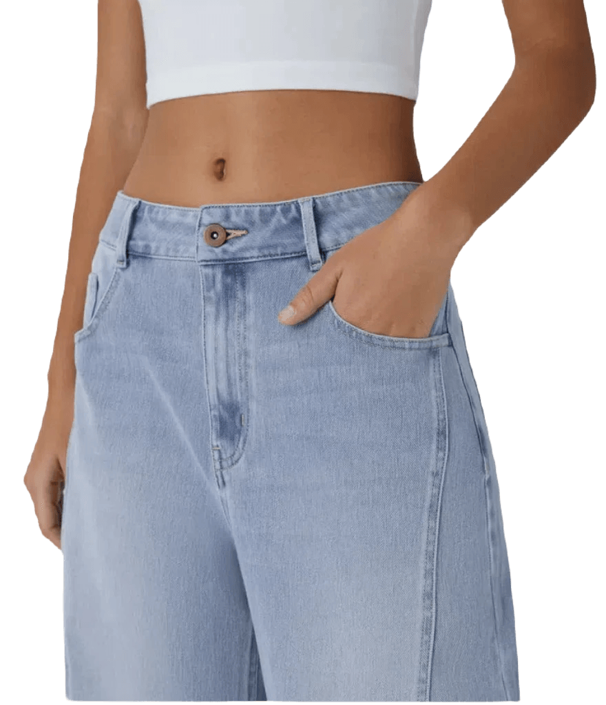 HalaraMagic™ Lässige Mom Jeans mit Knopf, Reißverschluss, Mehrere Taschen