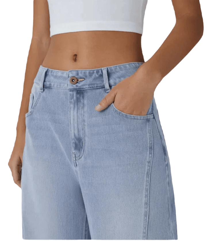 HalaraMagic™ Lässige Mom Jeans mit Knopf, Reißverschluss, Mehrere Taschen