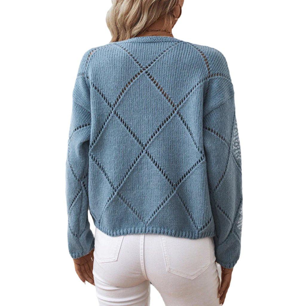 Noa | Pailletten-Hohlstrickpullover