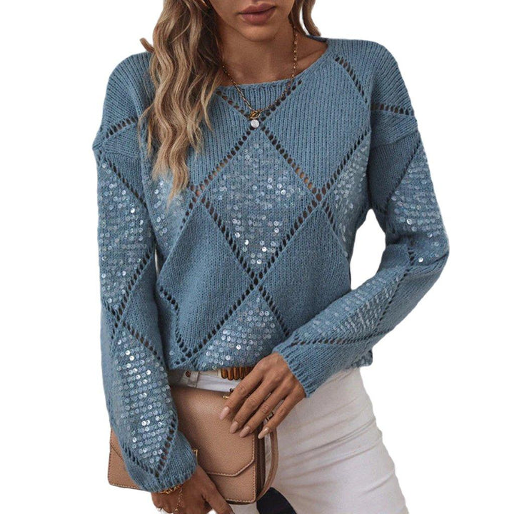 Noa | Pailletten-Hohlstrickpullover