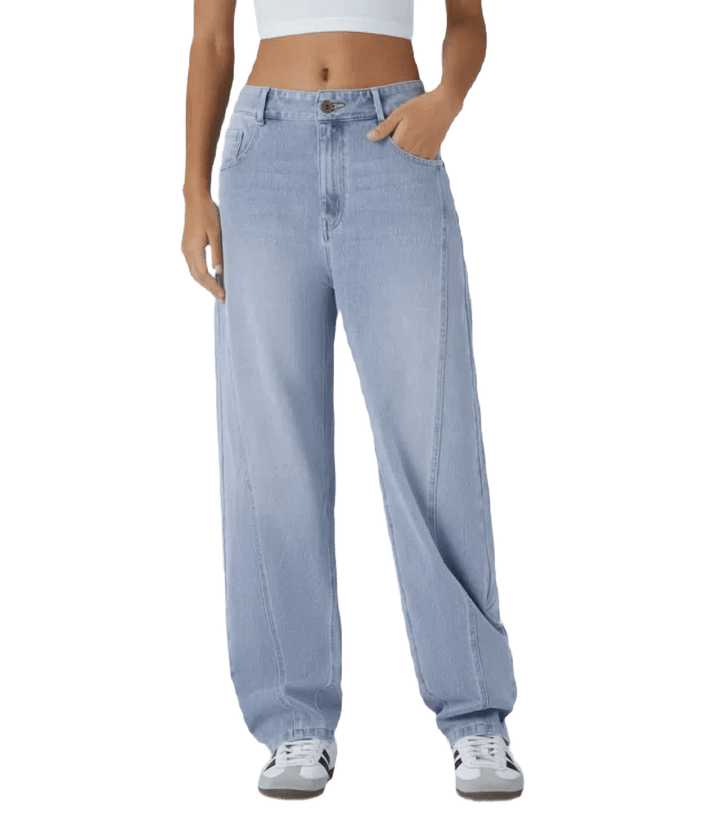 HalaraMagic™ Lässige Mom Jeans mit Knopf, Reißverschluss, Mehrere Taschen