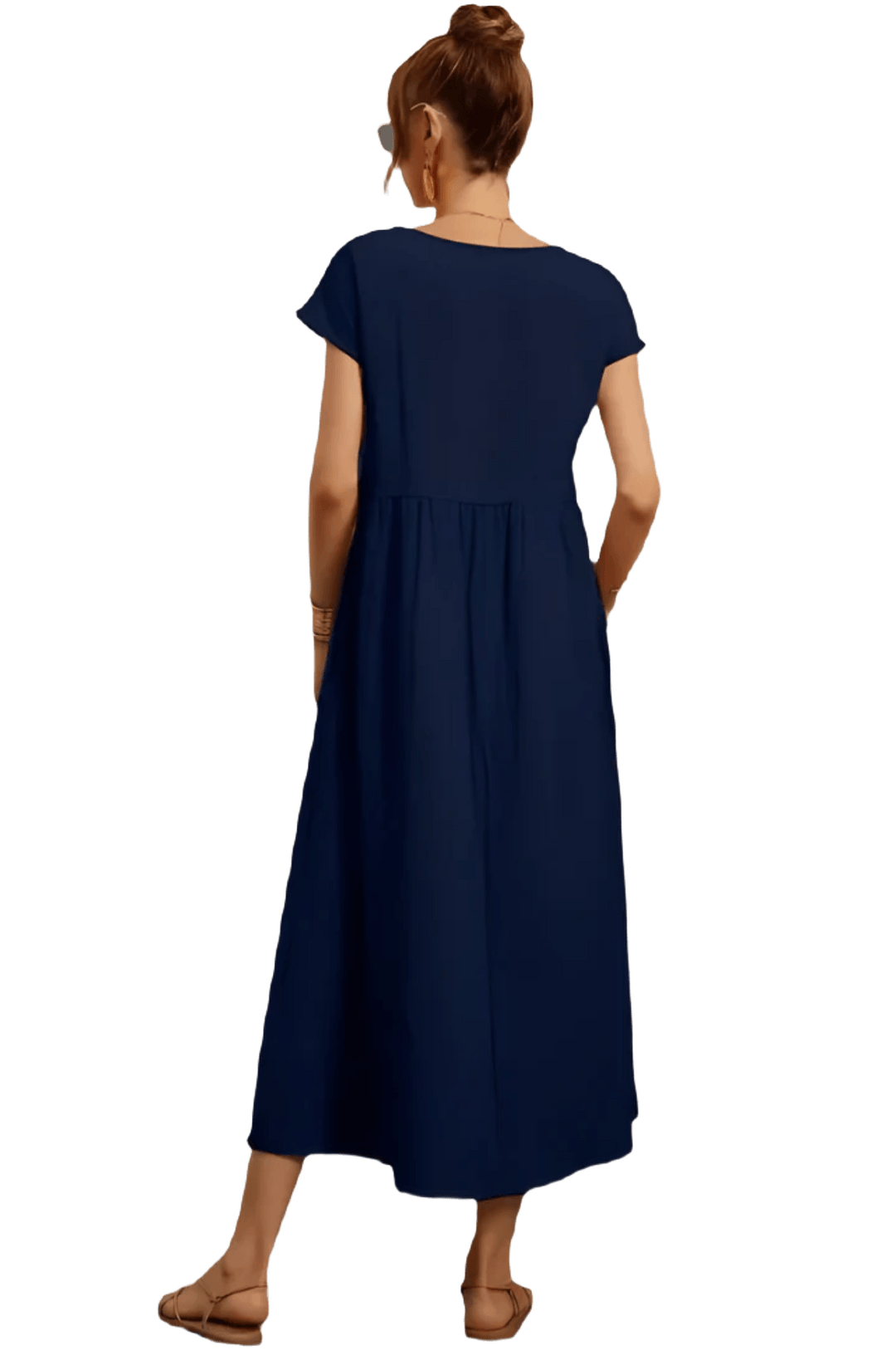 Ariana | Rundhalsausschnitt Vintage Baumwollkleid