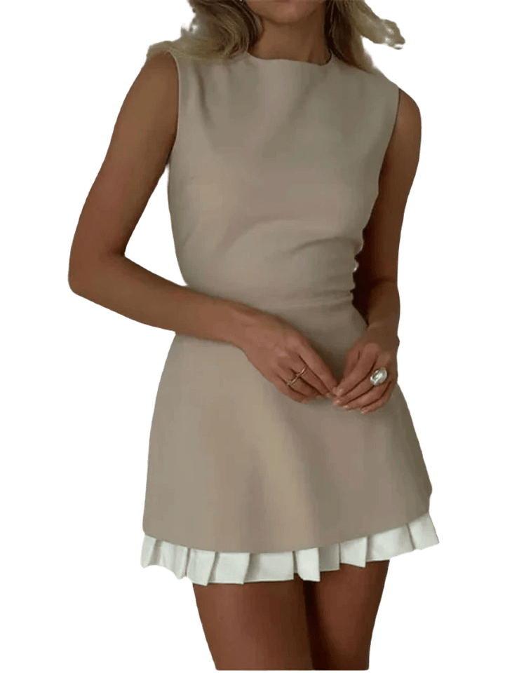 Cheska™ - Ärmelloses Minikleid-Set mit Plissee-Saum