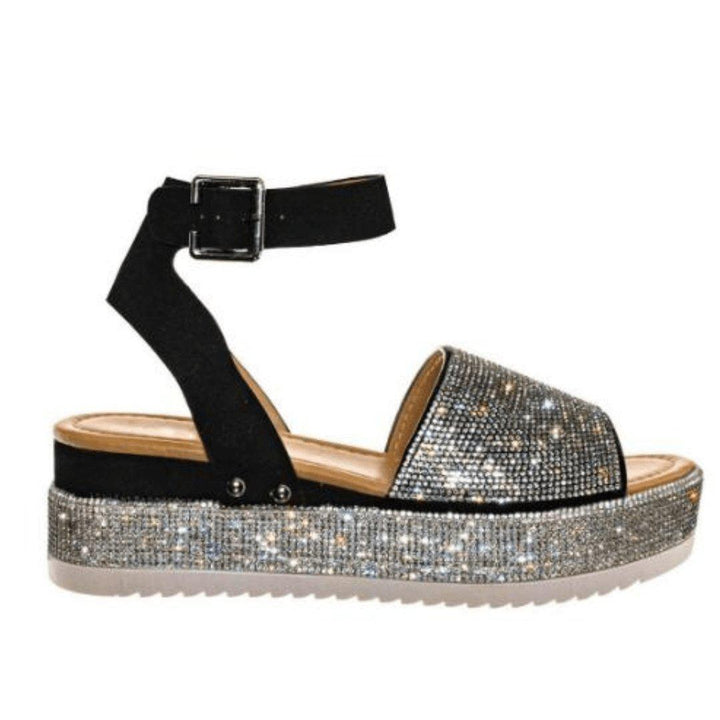 Amoret | Damen Gold Glitzer Sandalen