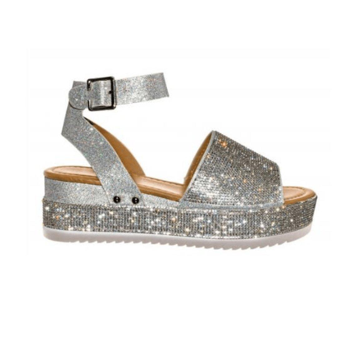 Amoret | Damen Gold Glitzer Sandalen