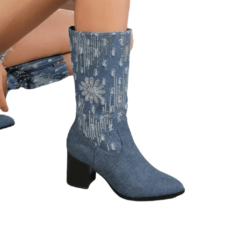 Gretanim | Damen Cowboy Stiefel | Bequem