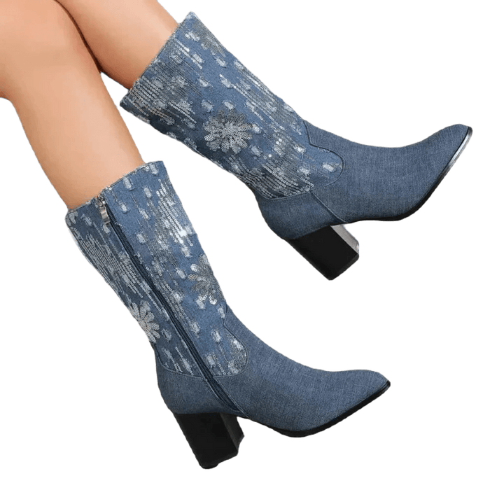 Gretanim | Damen Cowboy Stiefel | Bequem