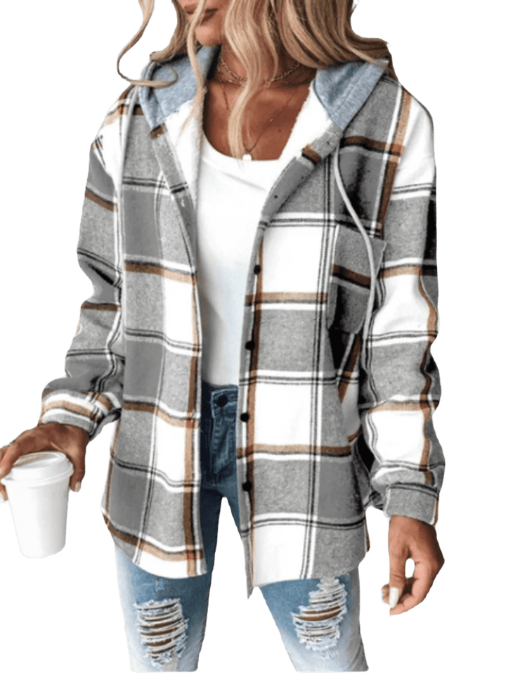 Elisa™ - Casual Flanellhemd mit Kaputze