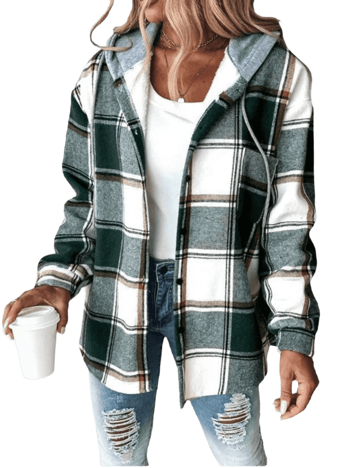 Elisa™ - Casual Flanellhemd mit Kaputze